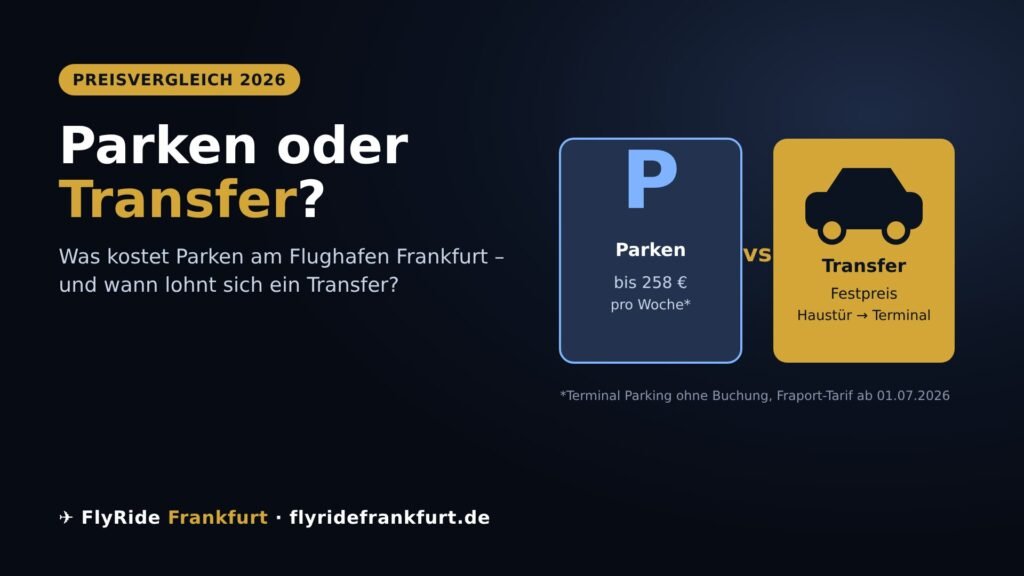 Parken am Flughafen Frankfurt oder Transfer – Preisvergleich 2026