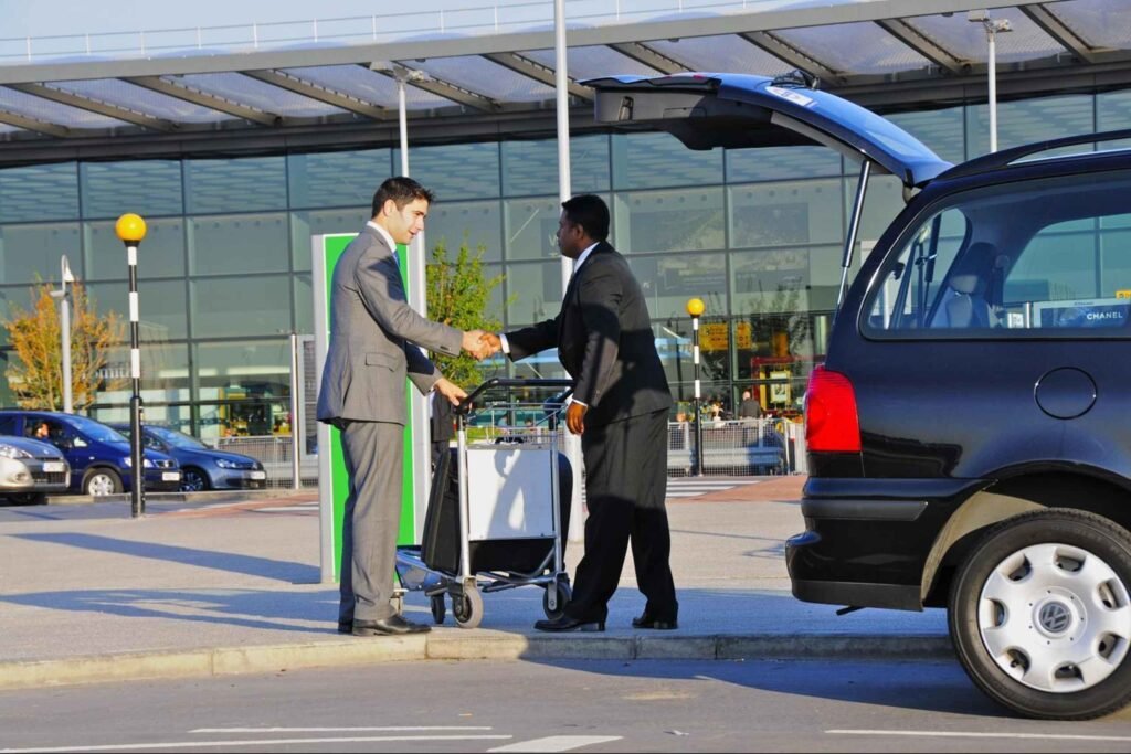 Chauffeur meets passenger at Frankfurt Airport – meet and greet airport transfer Frankfurt