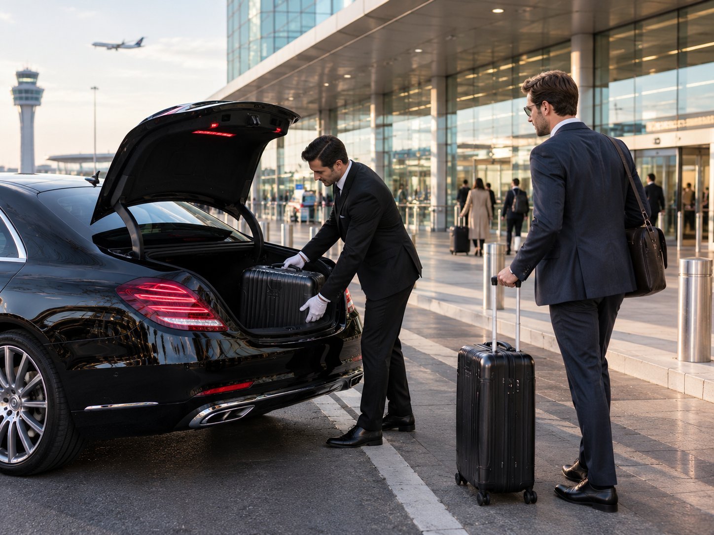 Ankunft am Terminal des Flughafens Frankfurt