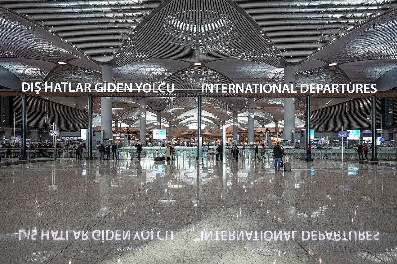 The vast main terminal of Istanbul Airport (IST)